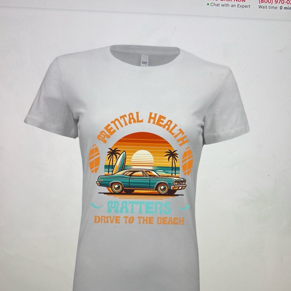 Women’s casual mental health matters graphic t-shirt.